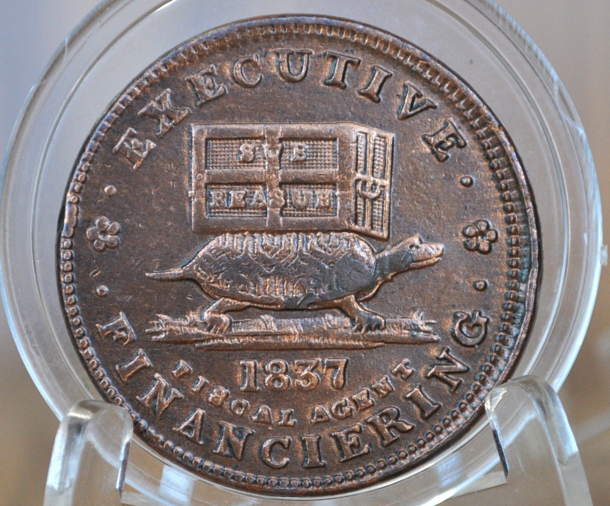 1837 Hard Times Token - XF (extremely Fine) Details - Turtle Hard