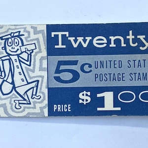 1963 Mr. Zip Washington Stamp Stamp Booklet - Slogan 3 - Complete Booklet - 1963 Zip Code Introduction 20 Stamp Book - Sc#BK113