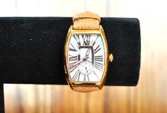 Rare Ladies Bronzo Italia Roman Numeral Rose Gold Tone 