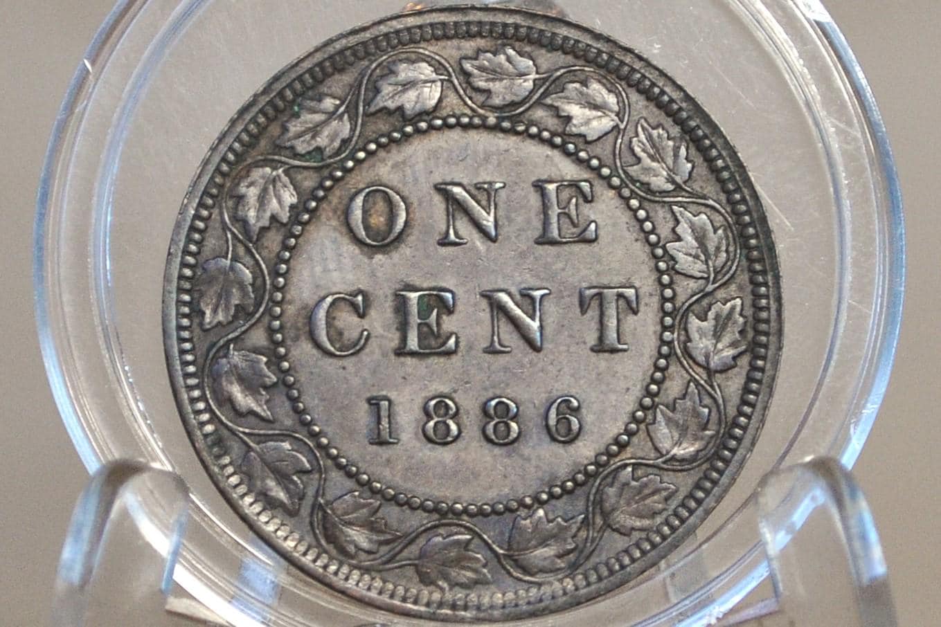 CABaNフーデイ 1886 Canadian Cent - VF (very Fine) Grade / Condition - Queen