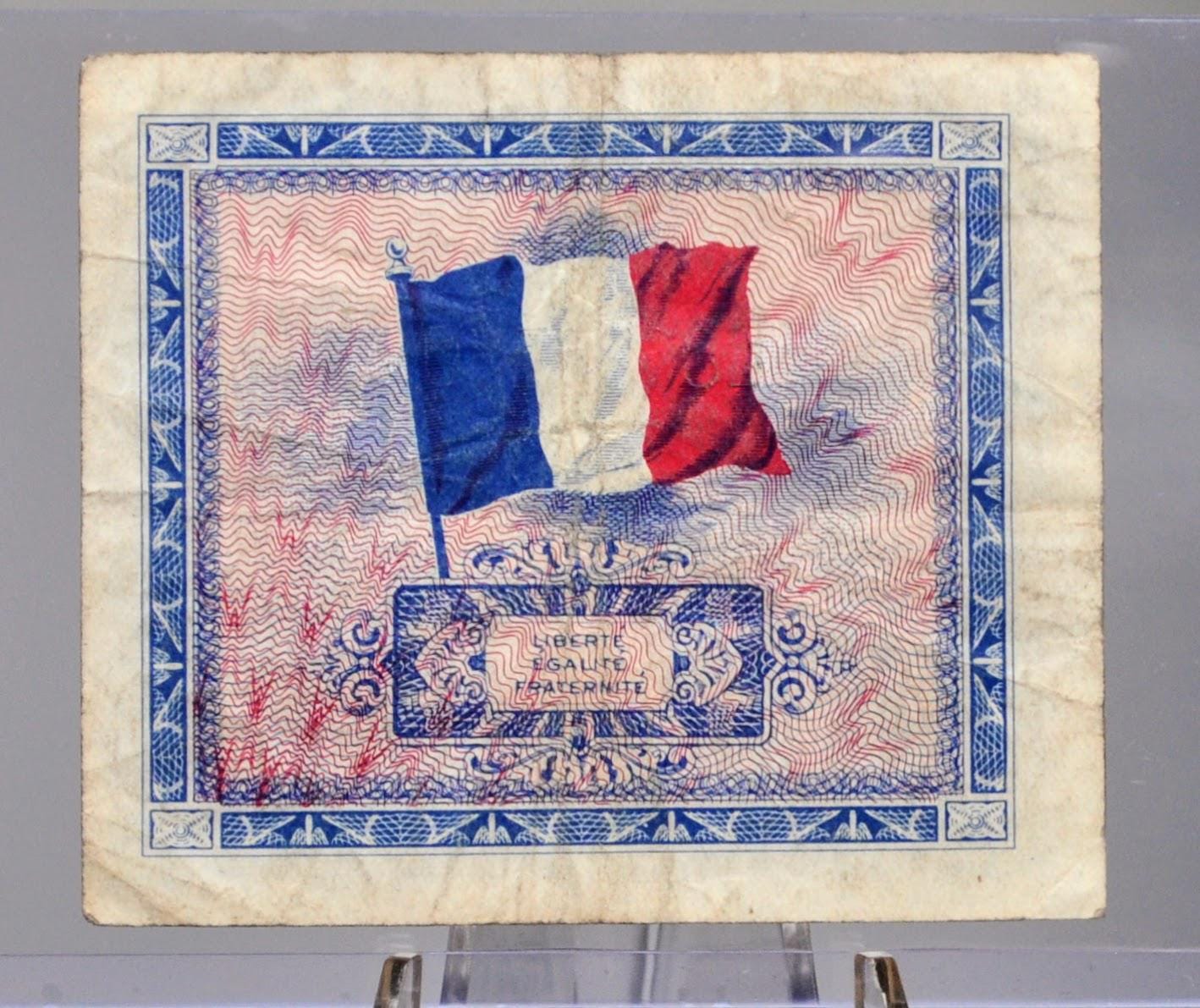 1944年連合軍フランス軍2フラン紙幣 - 第二次世界大戦期のフランス銀行