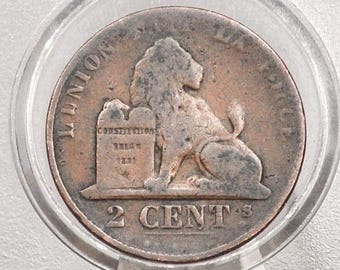 希少な 1887 年ベルギー 1 フラン銀貨 - レオポルド 2 世 - XF+ 状態
