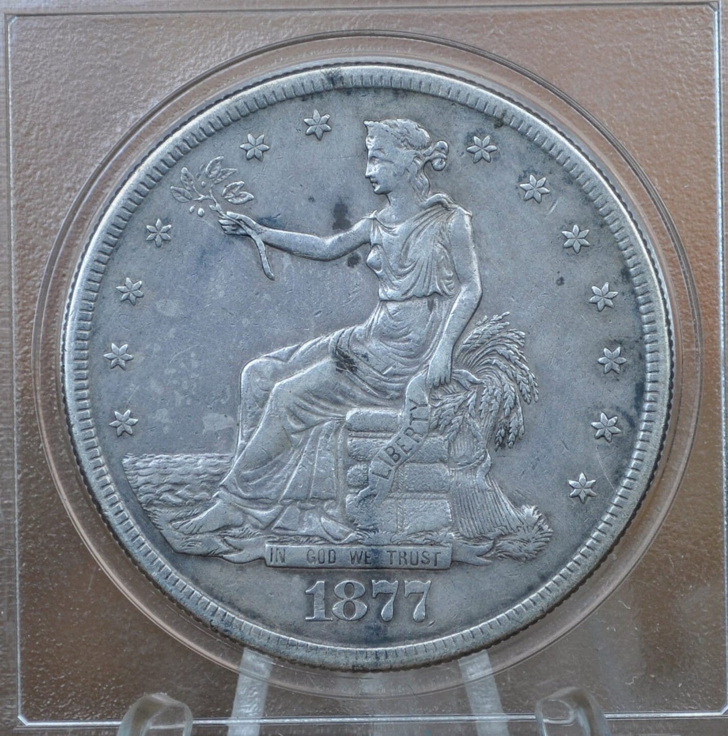 1877-S 貿易ドル - Xf (極めて良好) グレード / 状態 - 1877 S 本物の 