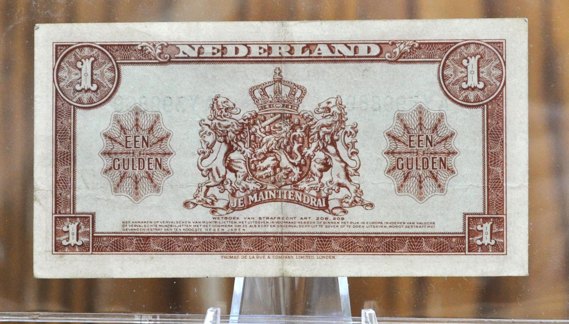 1945 年オランダ 1 グルデン紙幣 - 1945 年 Muntbiljet 発行、2 文字