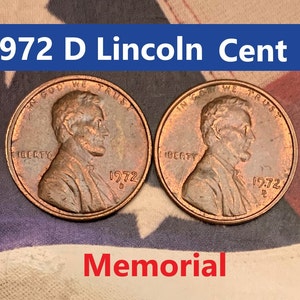 1972 D Lincoln Memorial Penny Cent - Great Condition - 50th Anniversary - Collectible Coin - Denver Mint