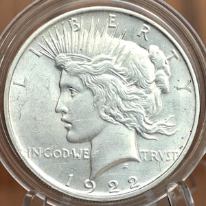 1922-D Peace Silver Dollar - Choose By Grade, Xf-Au - Denver Mint - 1922 D Silver Dollar Peace Dollar 1922D