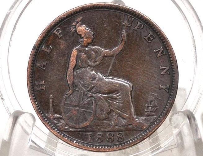 1888 Great Britain Half Penny - VF+ (very Fine+) Grade / Condition