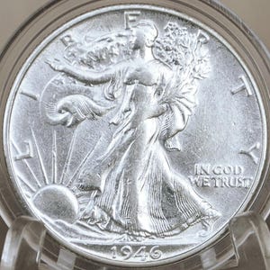 1946-S Walking Liberty Silber halber Dollar - Nach Erhaltungsart wählbar - San Francisco Mint - Münze aus dem Zweiten Weltkrieg - 1946S / 1946 S HLh
