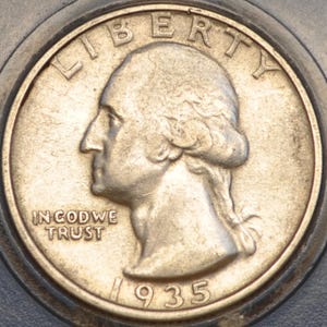 1935-D Washington Silver Quarter - Denver Mint - 1935 D Washington Quarter - Washington Silver Quarter - 1935 Denver