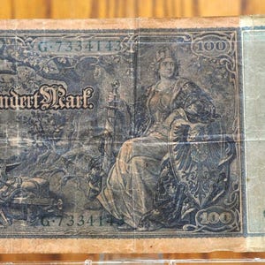 1910 100 Mark German Imperial Note - Reichsbanknote - Green Seal - April 21, 1910 (21.4.1921) - 1910 Germany One Hundred Marks Note- P#43