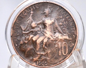 1909-1917年 フランス 10サンチーム硬貨 - 日付で選ぶ、フランスの10