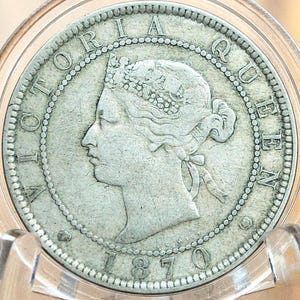 Rare 1870 Jamaica 1 Penny - Low Mintage, Only 120,000 Minted - XF Grade / Condition - Jamaica Penny 1870; Awesome Coin