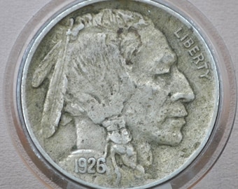 1926 Buffalo Nickel - VG to XF (Very good to Extremely Fine) Grade - Philadelphia Mint - Choose by Grade - 1926 P Nickel Indian Head 1926
