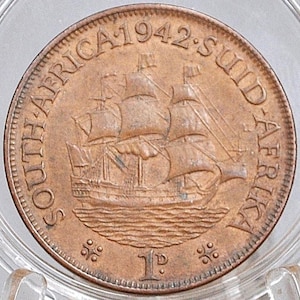 1942 South Africa 1 Penny UK Issue - Great Condition - George VI - Great Coin for a Collection -