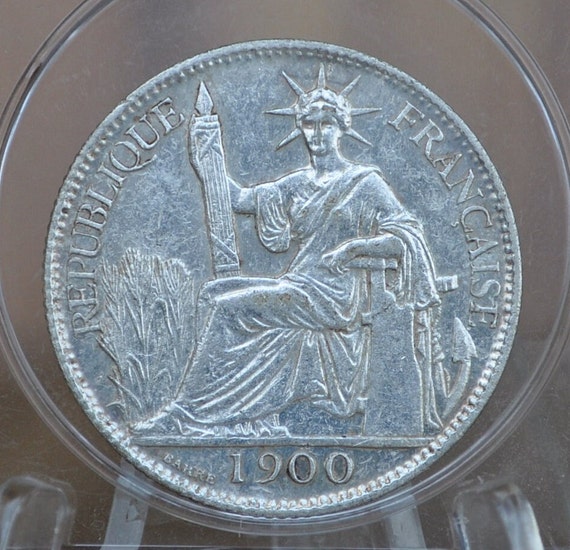 1900 French Indo-china 20 Cents - AU (about Uncirculated) Grade