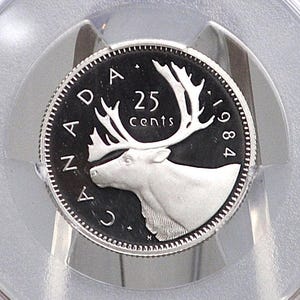 1984 Canadian Quarter Dollar - Graded PR69 Deep Cameo Proof - 25 Cent Canada 1984 - Queen Elizabeth II -