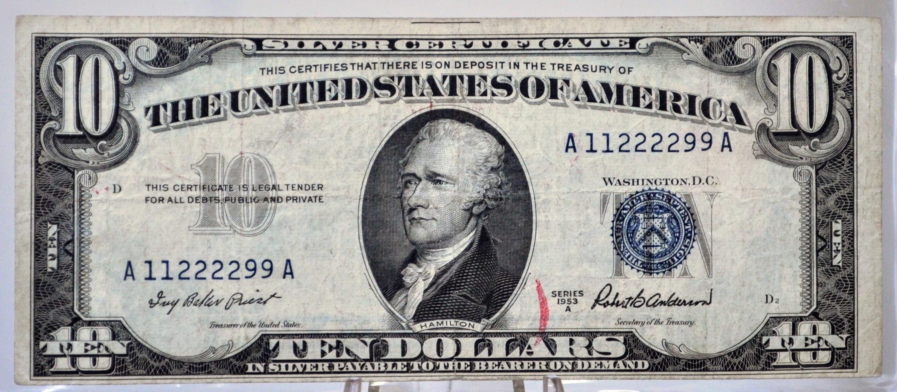 琉球 ドル表示10￠銘版付10枚ブロック 10 ten dollar note - Etsy 日本