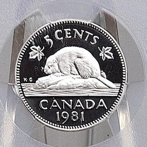 1981 Canadian 5 Cent - Graded PR69 Deep Cameo Proof - 5 Cent Canada 1981 - Queen Elizabeth II -