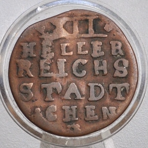 1794 German States 12 Heller - Free Imperial City of Aachen - Great Condition - Old German Coins -