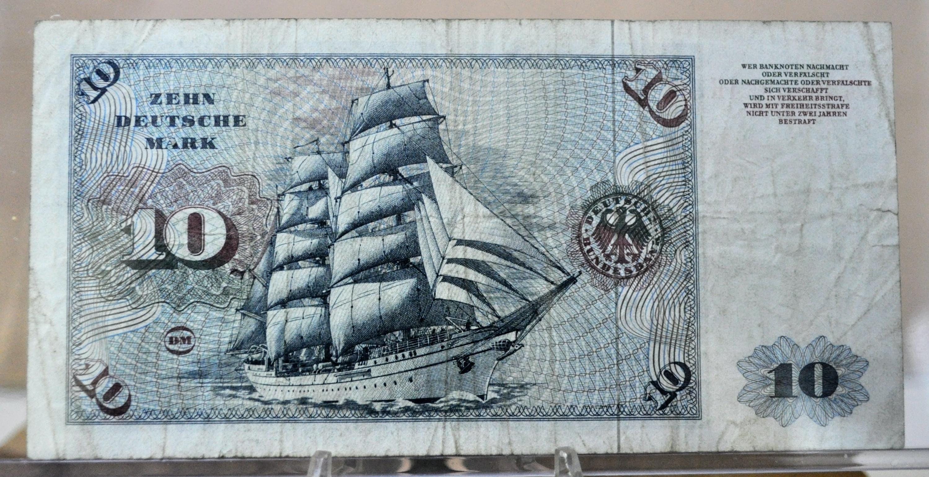 1977 Germany 10 Deutsche Mark Banknote - Deutsche Bundesbank - Very ...