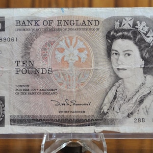 1980-84 Bank of England 10 Pound Note - D. H. F. Somerset - Florence Nightingale Issue- Without &quot;L&quot; - 1980 English Ten Pound Note- P#379b