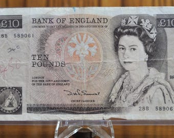 イギリスポンド旧紙幣 ￡10: 8枚 ￡5: 1枚（計￡85）セット 1984-86 イングランド銀行 10 ポンド紙幣 - D.H. サマセット署名