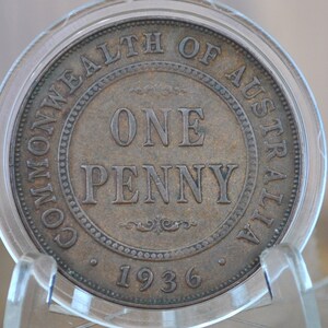1936 Australian One Penny - XF - King George - Australian One Cent 1936 1 Penny