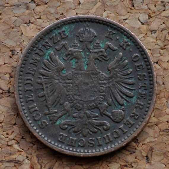 1885 1 Scheidemunze Austrian 1 Kreuzer Coin - VG (very Good