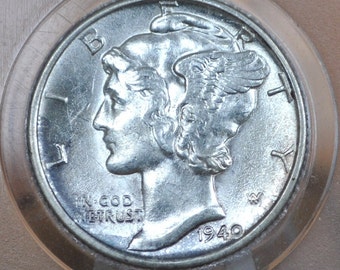 1944 年マーキュリー ダイム「W」刻印; 10 セント硬貨; 米国通貨