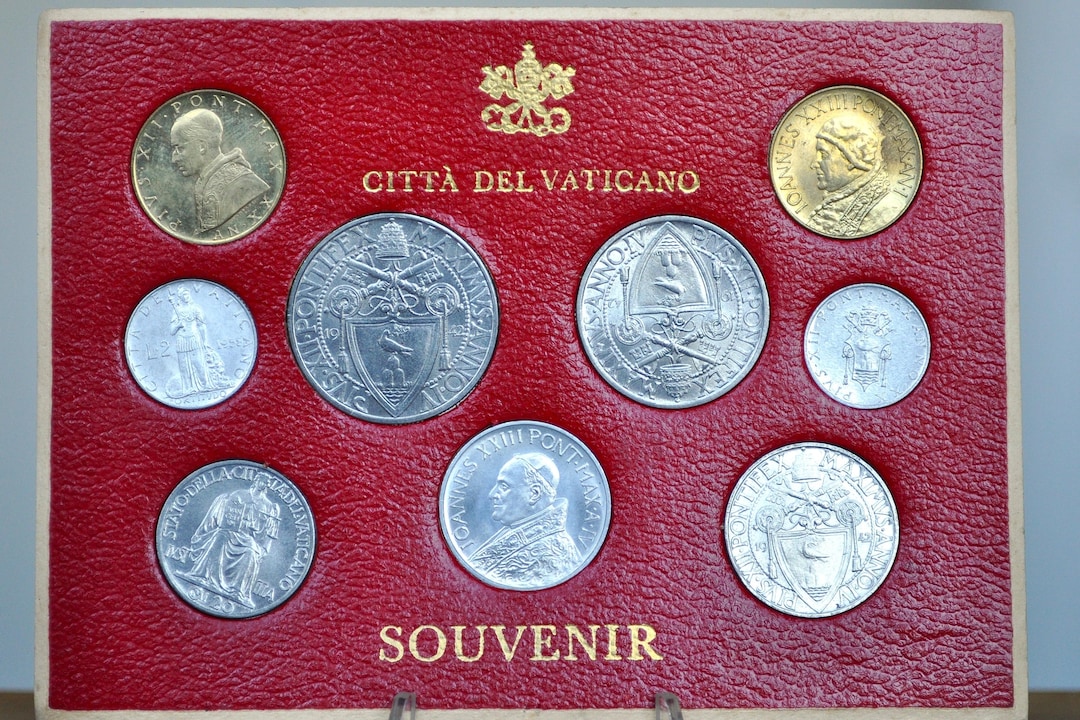Citta Del Vaticano Coin Souvenir Set - 9 Coin Vatican Set - Catholic ...