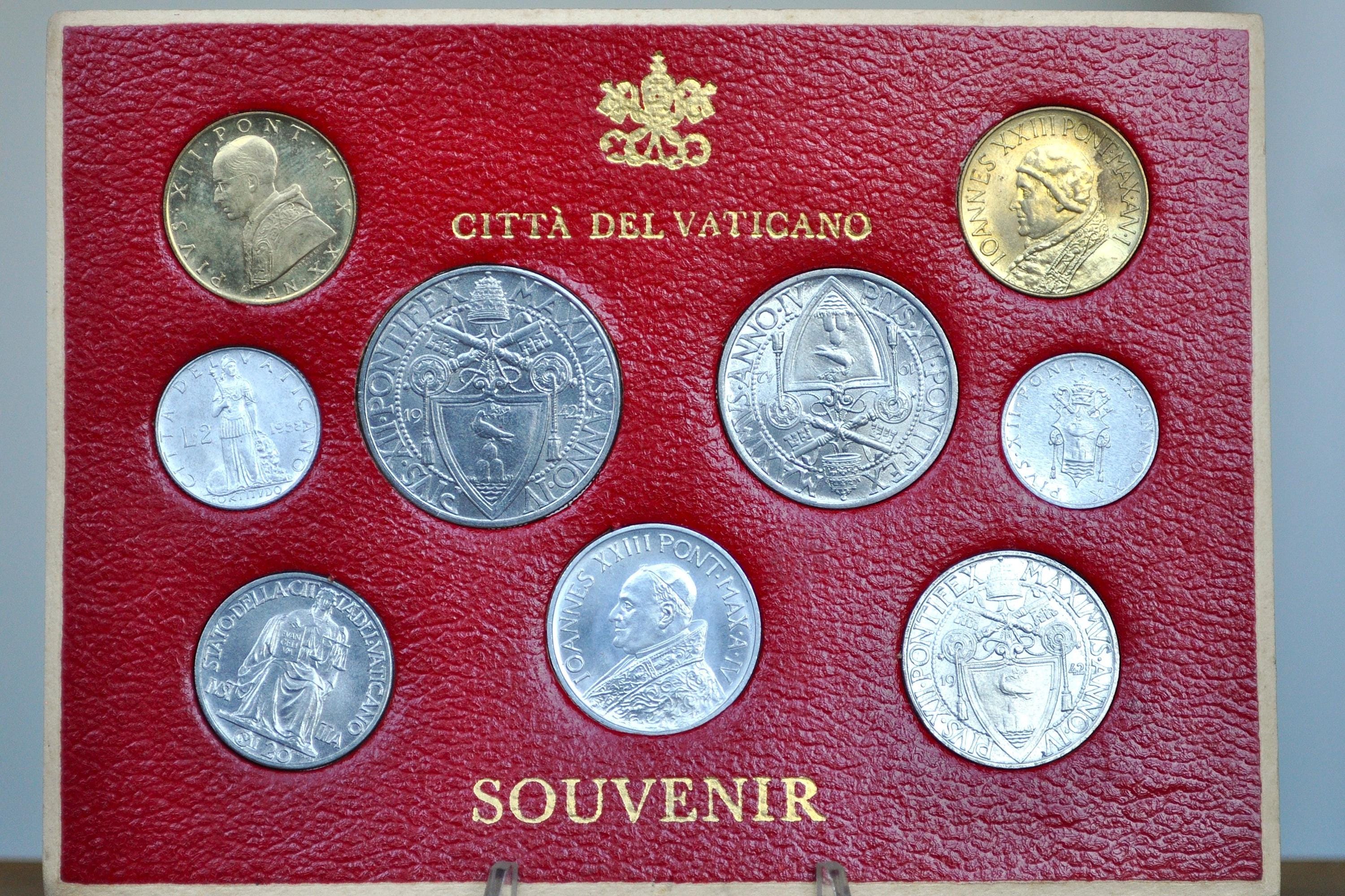 1972 Vatican City 記念硬貨セット Citta Del Vaticano Coin Souvenir Set - 9 Coin Vatican Set