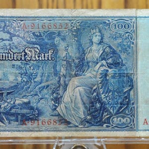 1910 100 Mark German Paper Note - Reichsbanknote - Great Condition, Red Seal - Germania Design Issue - 1910 One Hundred Mark Note - P#42