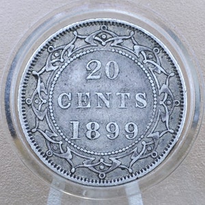1899 Newfoundland 20 Cent Coin - XF (Extremely Fine) Grade / Condition - Queen Victoria - Twenty Cents Newfoundland 1899 Silver