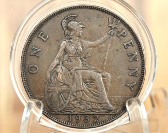 1994年英国1ペニー硬貨（未流通）：ブロンズクラフトサプライ - Etsy 日本