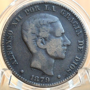 1879 Spanish 10 Centimos - Very Fine - Spain 1879 Diez Centimos - Great Coin