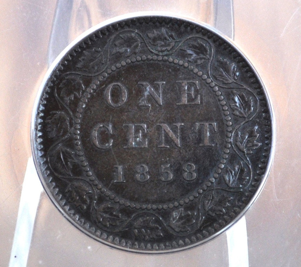 1858 Canadian Cent XF45 Grade, ANACS Certified - 1858 Canada One