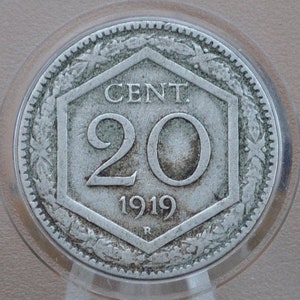 1918 & 1919 Italian 20 Centesimi Coin - Vittorio Emanuele III - C.20 - VF (Very Fine) Condition; - 1919 Italy 20 Cent Coin 1918