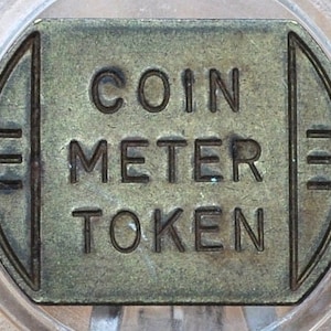 Vintage Coin Meter Carwash Token, Brass - Coin for Jewelry and Collecting