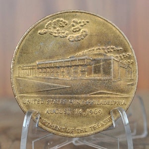 1969 Philadelphia Mint Commemorative Token - Department of the Treasury Token - Bronze - Philadelphia PA Mint Anniversary Medal