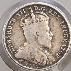 1904 Newfoundland 10 Cent, Sterling, Rare, Only 100,000 minted, F/VF Grade/Condition, Silver 5 Cents Newfoundland 1904