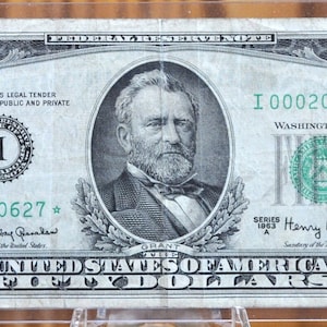 1963-A 50 Dollar Star Note Fr#2113-I* - XF - Minneapolis Rare Star Note - 1963 Fifty Dollar Federal Reserve Note Fr Number 2113I*, Rare Note