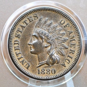 Penny con cabeza de indio de 1880: elija por grado/estado: fecha ideal: centavo con cabeza de indio de 1880