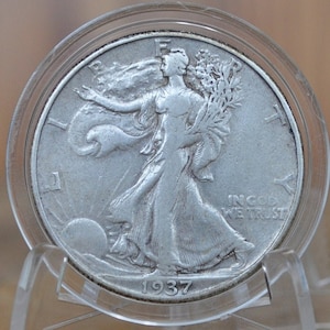 1937-D Walking Liberty Silver Half Dollar - Choose by Grade - Denver Mint - 1937D Half Dollar / 1937 D Half Dollar, Better Date