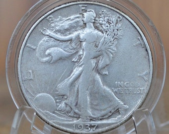 1937-D Walking Liberty Silver Half Dollar - Choose by Grade - Denver Mint - 1937D Half Dollar / 1937 D Half Dollar, Better Date