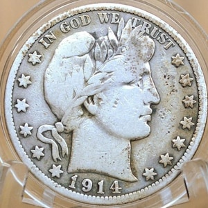 1914-S Barber Silver Half Dollar - Choose by Grade / Condition - San Francisco Mint - 1914S Half Dollar 1914 S Barber 50 Cent Coin 1914 US