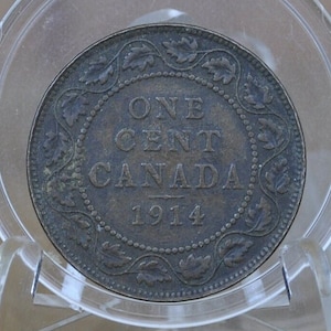 1914 Canadian Large Cent - Choose by Grade / Condition - King George V - One Cent Canada 1914 Cent 1914 Large Canadian Cent