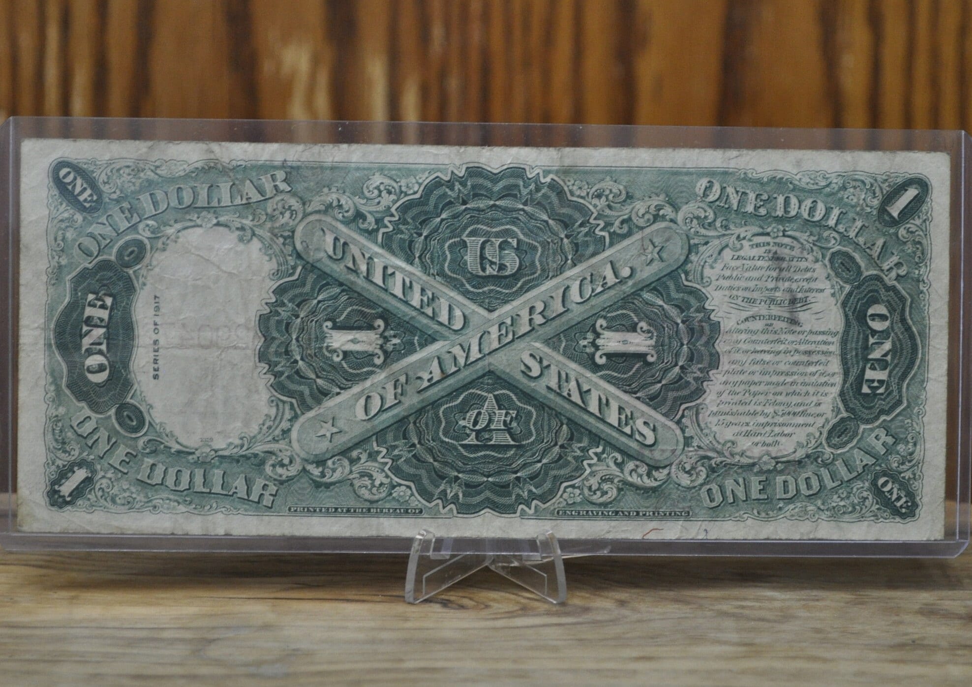 1917 1 Dollar Bill Legal Tender - VF (very Fine) Grade / Condition