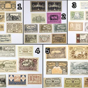 Lots of 10 WWI Austria Heller Notgeld Currency - Choose by Lot - Uncirculated (UNC) - 1920s Austrian Municipal Notes Lot of Ten