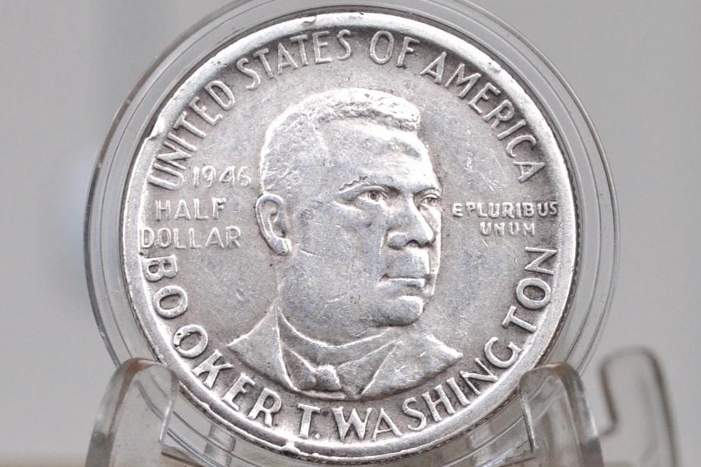 1946年ブッカー・T・ワシントン記念ハーフダラー銀貨 PCGS高鑑定 1946年 ブッカー・T・ワシントン記念ハーフダラー - BU（未使用