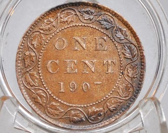 1907 Canadian One Cent - Choose by Grade / Condition - King Edward VII - One Cent Canada 1907 Cent, Tougher Date